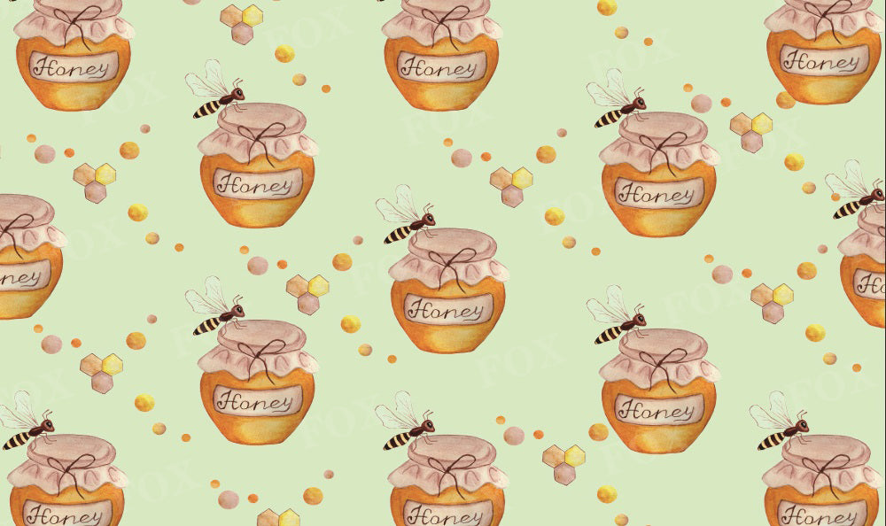 Fox Honeycomb Jar Vinyl Photos Backdrop