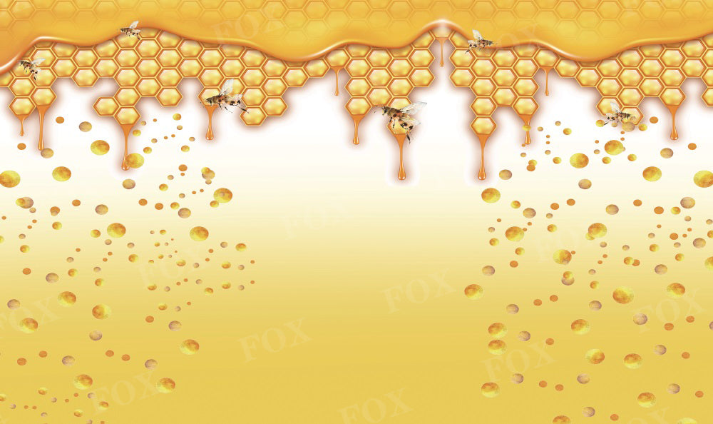 Fox Honeycomb Bee Vinyl Photography Backdrop