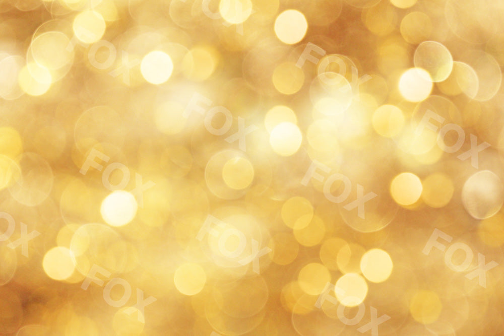 Fox Bokeh Golden Shiny Vinyl Photography Backdrop