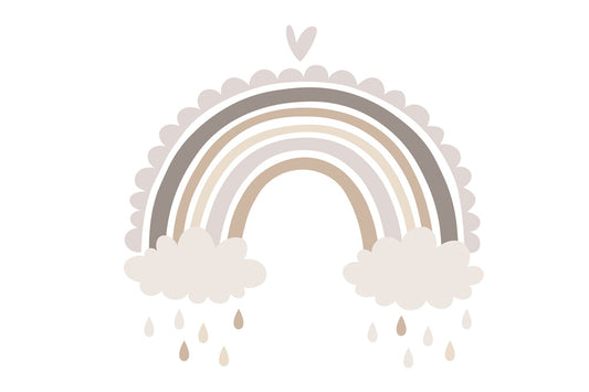 Fox Valentine's Day Boho Rainbow Rain Mother's Day Vinyl Backdrop