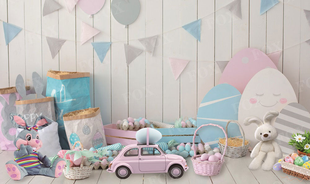 Fox Easter Rabbit Car Eggs Vinyl Photography Backdrop