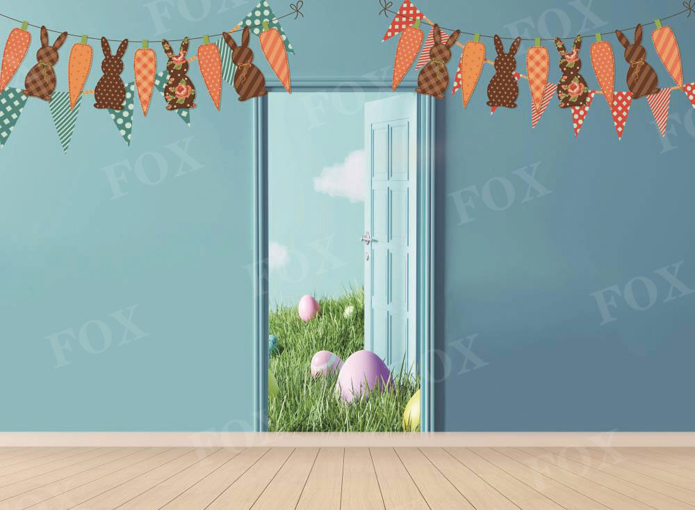 Fox Easter Rabbit Carrot Vinyl Photography Backdrop