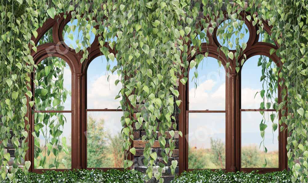 Fox Spring Window Wall Vinyl Photography Backdrop
