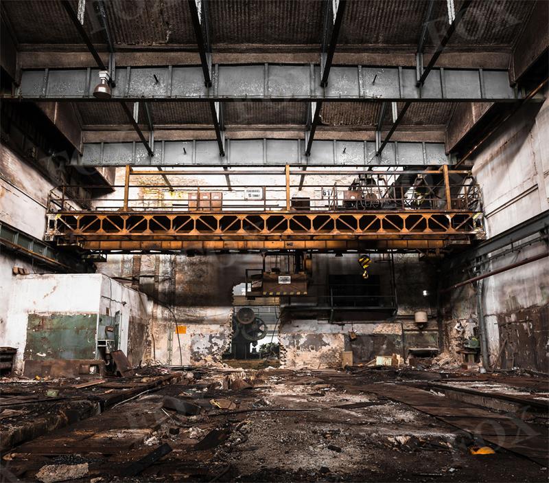 Fox Old Abandoned Industrial Interior Vinyl Photography Backdrop
