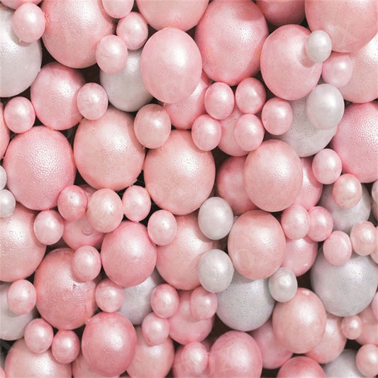 Fox Pink and White Balloon Wall Birthday Vinyl Photography Backdrop