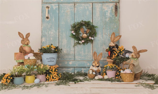 Fox Easter Photo Bunny Vinyl Photography Backdrop