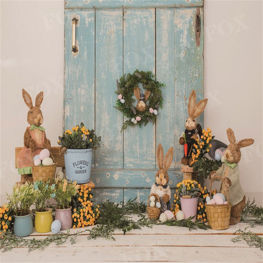 Fox Easter Photo Bunny Vinyl Photography Backdrop