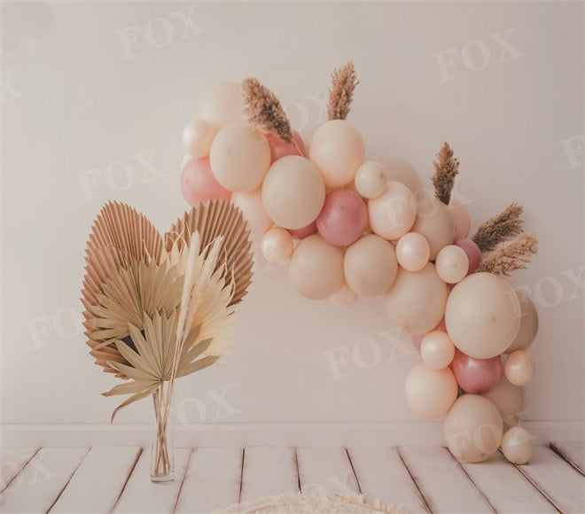 RTS Fox Birthday Balloon Vinyl Photography Backdrop