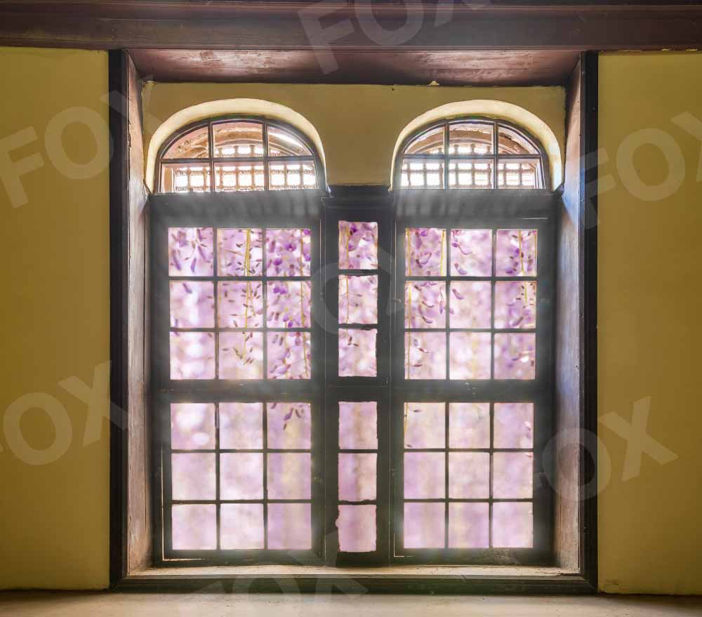 Fox Spring Outside the Window Retro Vinyl Photography Backdrop