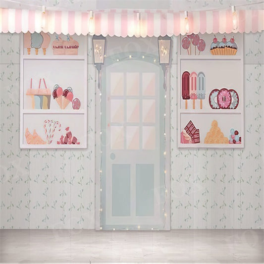 Fox Newborn Candy Door Cake Smash Vinyl Photography Backdrop