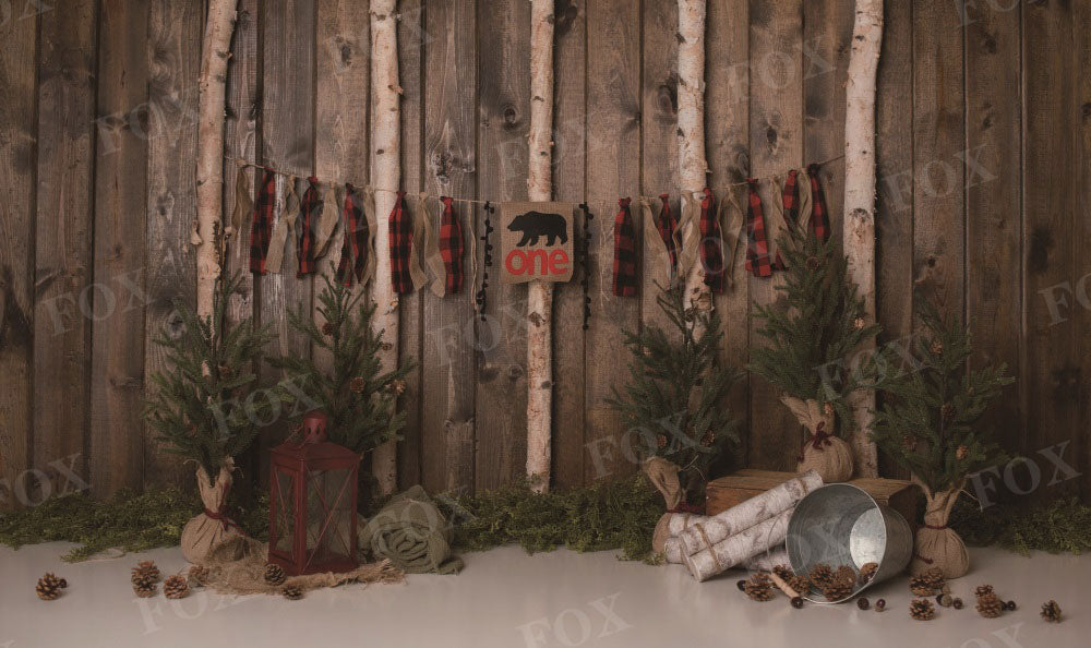 Fox Campingaspen Birthday Spring Vinyl Backdrop Designed by Kristen Noelle