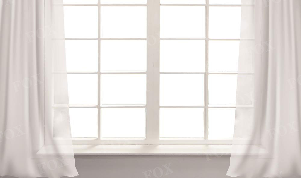 Fox White Curtains Window Wedding Vinyl Backdrop Designed by JT photography