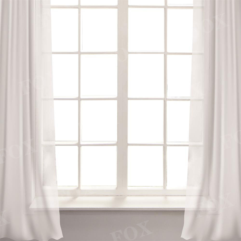 Fox White Curtains Window Wedding Vinyl Backdrop Designed by JT photography