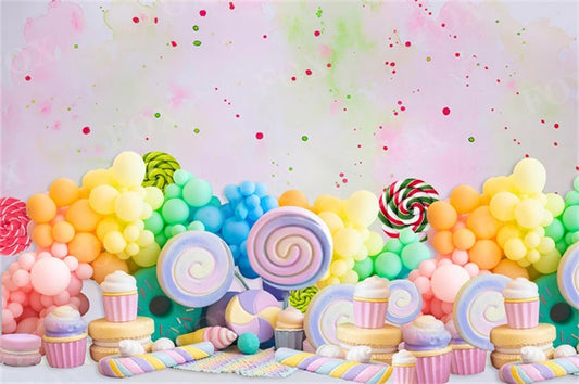 Fox Summer Cakesmash Candy House Birthday Vinyl Backdrop