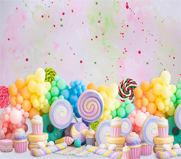 Fox Summer Cakesmash Candy House Birthday Vinyl Backdrop