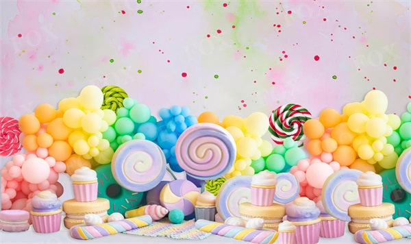 Fox Summer Cakesmash Candy House Birthday Vinyl Backdrop