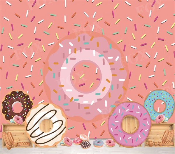 Fox Summer Cakesmash Pink Donut Vinyl/Fabric/Fabric Backdrop