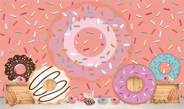 Fox Summer Cakesmash Pink Donut Vinyl Backdrop
