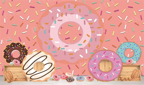 Fox Summer Cakesmash Pink Donut Vinyl/Fabric/Fabric Backdrop