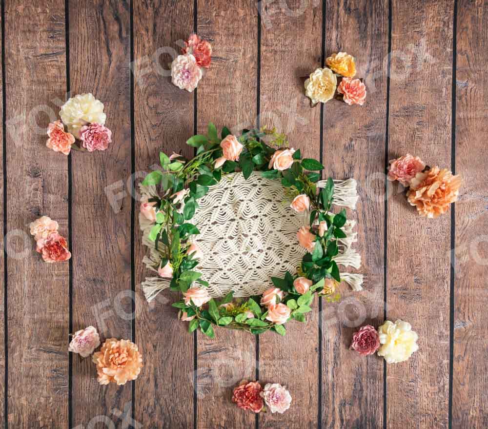 Fox Cakesmash Birthday Wreath Newborn Vinyl Photography Backdrop