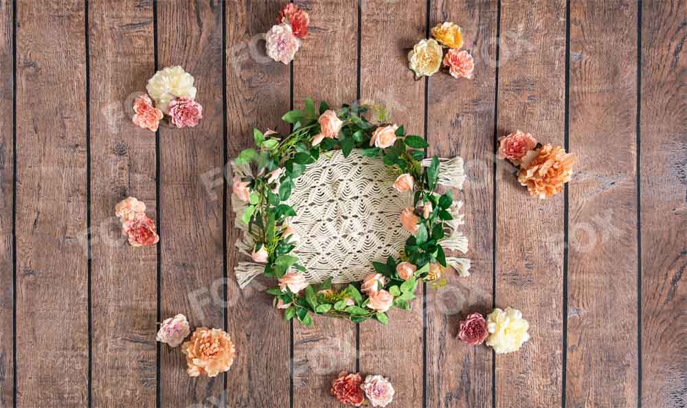 Fox Cakesmash Birthday Wreath Newborn Vinyl Photography Backdrop