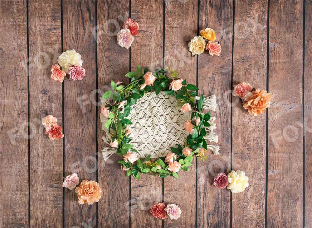Fox Cakesmash Birthday Wreath Newborn Vinyl Photography Backdrop