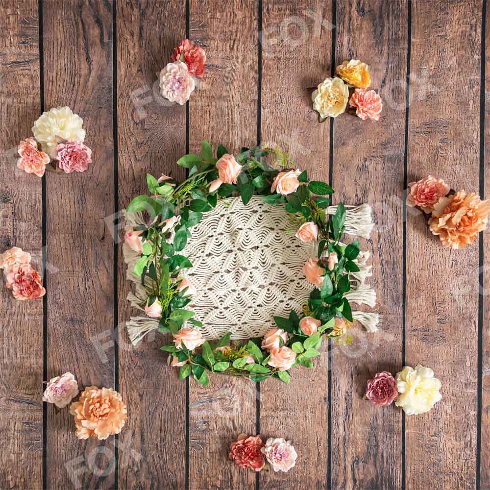 Fox Cakesmash Birthday Wreath Newborn Vinyl Photography Backdrop