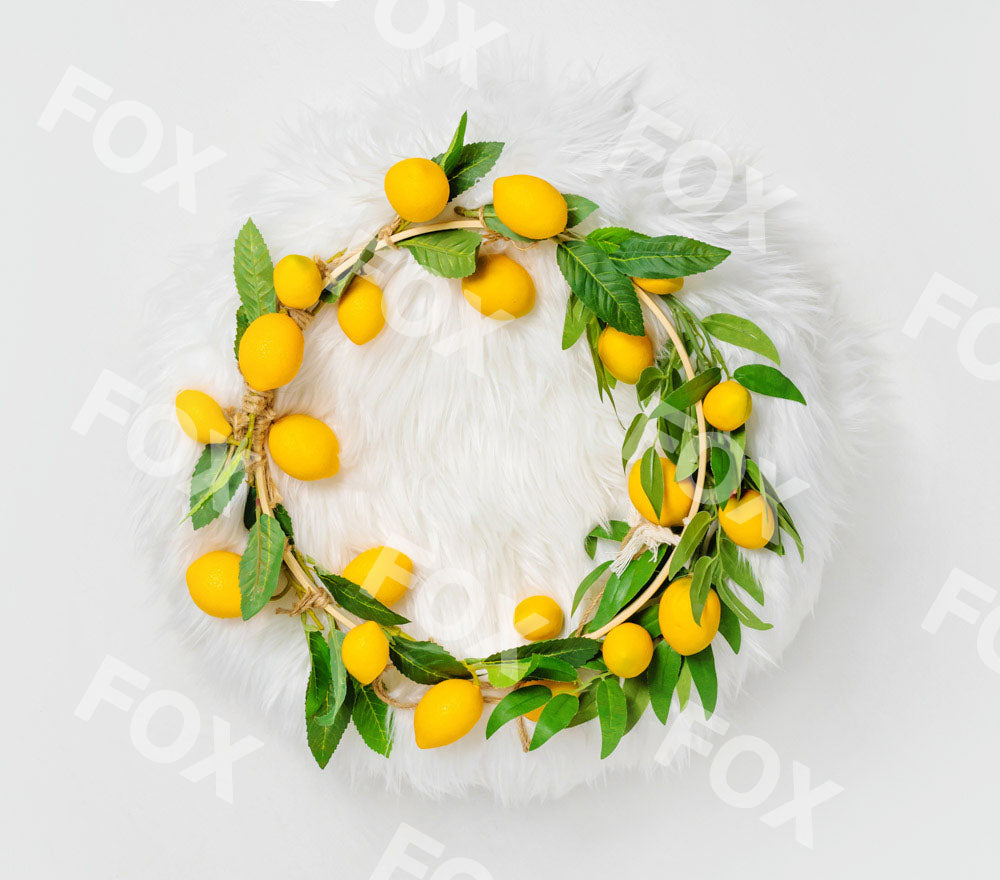 Fox Lemon Newborn Boho Vinyl Summer Photography Backdrop