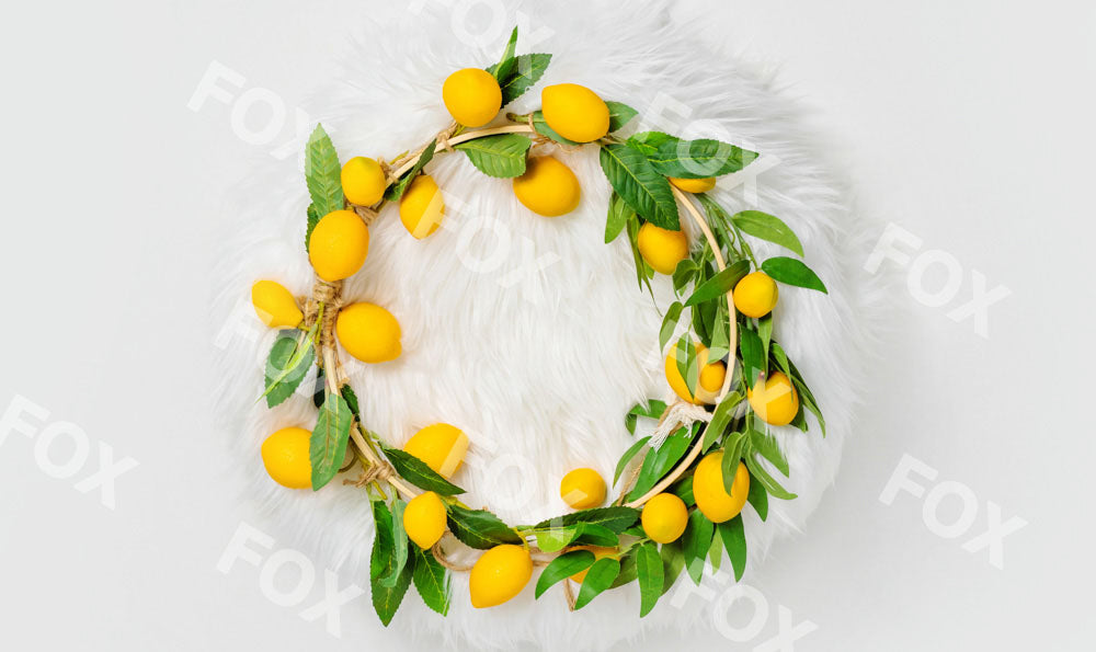 Fox Lemon Newborn Boho Vinyl Summer Photography Backdrop