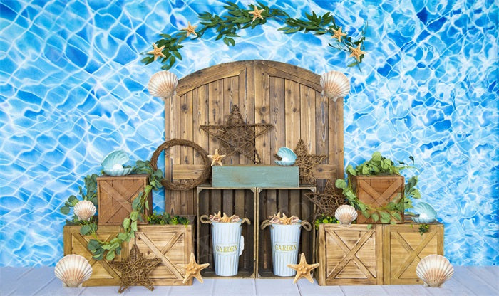 Fox Underwater World Shell Vinyl Summer Photography Backdrop