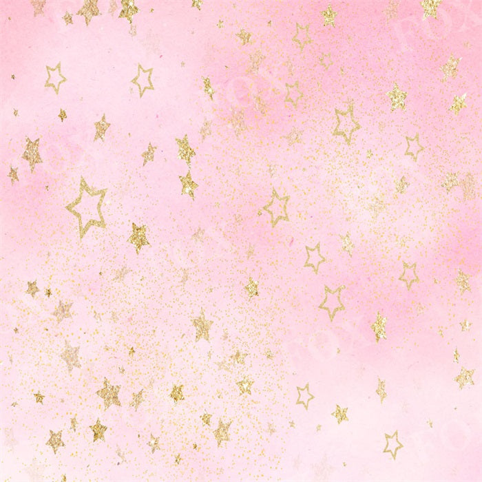 Fox Cute Girl Light Pink Stars Vinyl Photography Backdrop