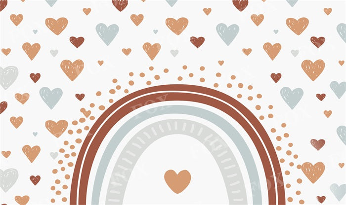 Fox Valentine's Day Rainbow Mother's Day Vinyl Backdrop