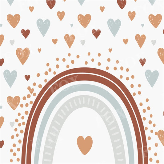 Fox Valentine's Day Rainbow Mother's Day Vinyl Backdrop