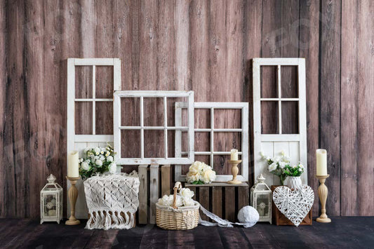 Fox Boho Flower Candle Valentine's Day Vinyl Photography Backdrop