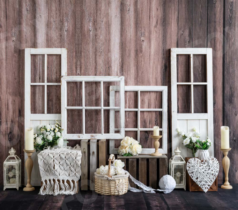 Fox Boho Flower Candle Valentine's Day Vinyl Photography Backdrop