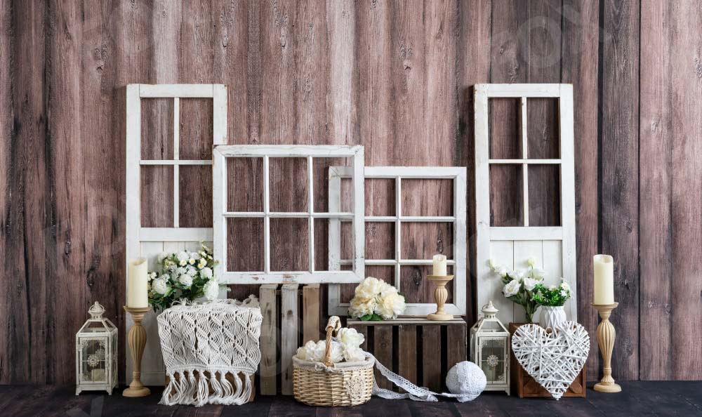 Fox Boho Flower Candle Valentine's Day Vinyl Photography Backdrop