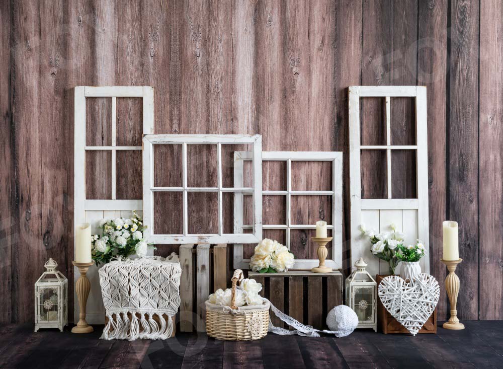Fox Boho Flower Candle Valentine's Day Vinyl Photography Backdrop