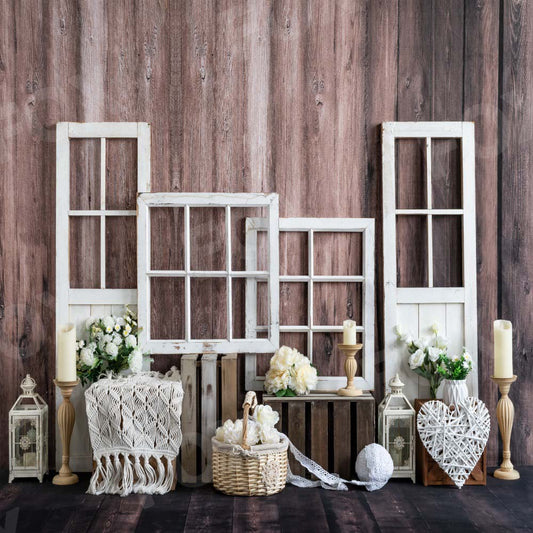 Fox Boho Flower Candle Valentine's Day Vinyl Photography Backdrop