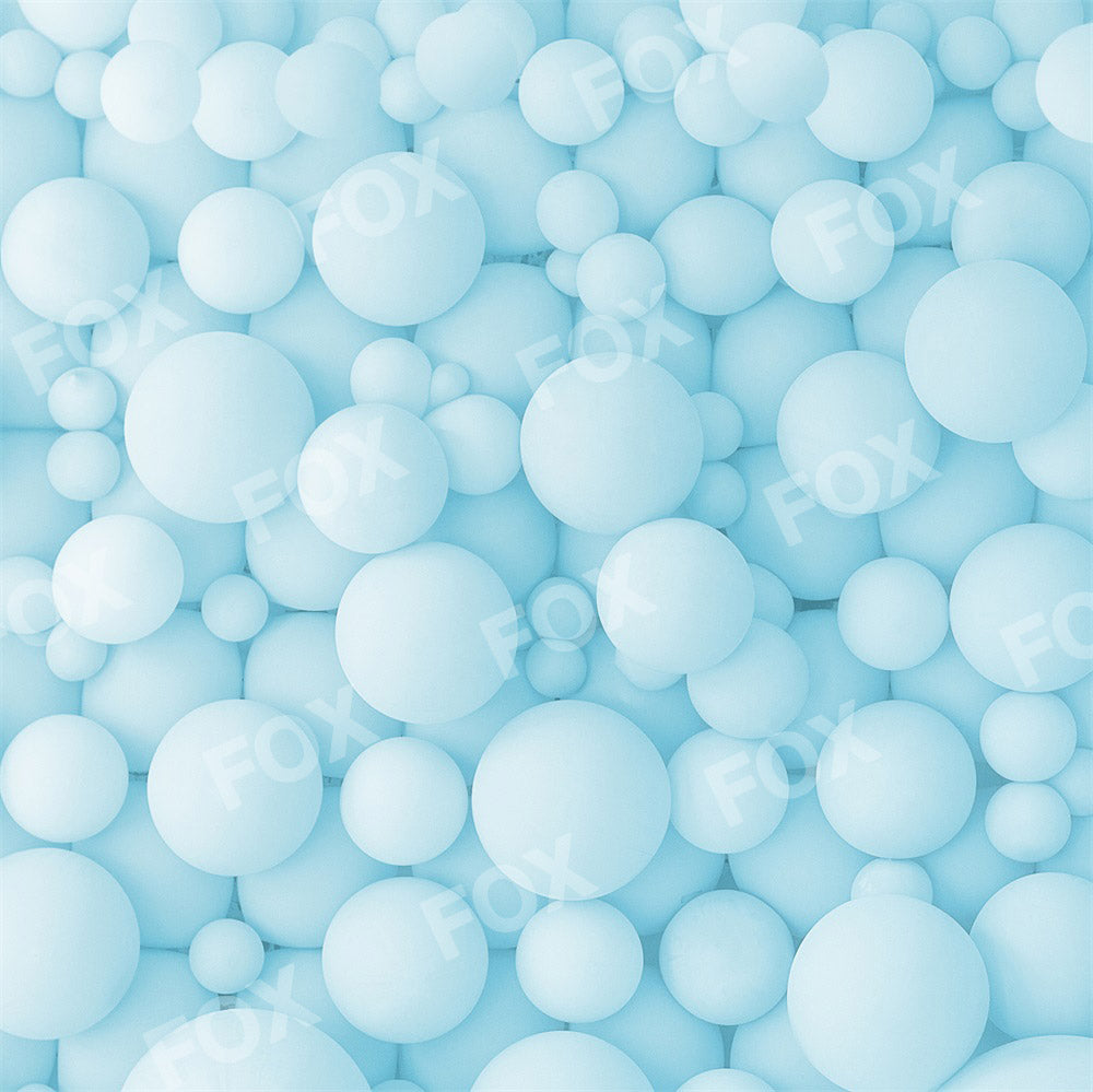 Fox Rolled Light Blue Birthday Balloons Vinyl Photos Backdrop