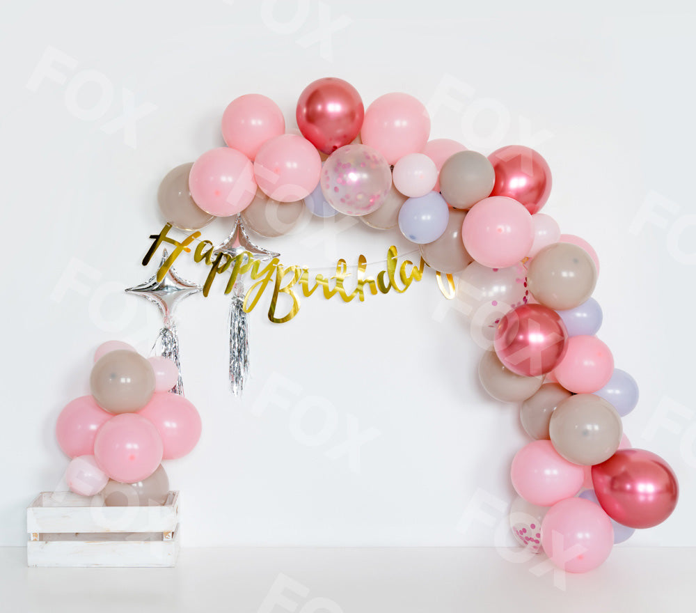 Fox Cake Smash Birthday Balloons Vinyl Photos Backdrop