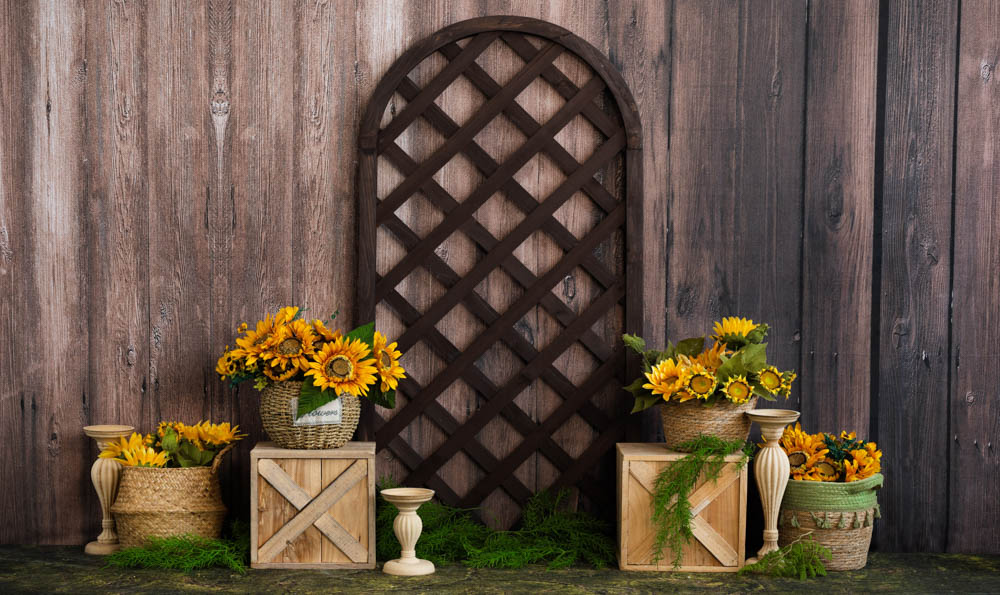 Fox Summer Sunflower Vinyl Photography Backdrop