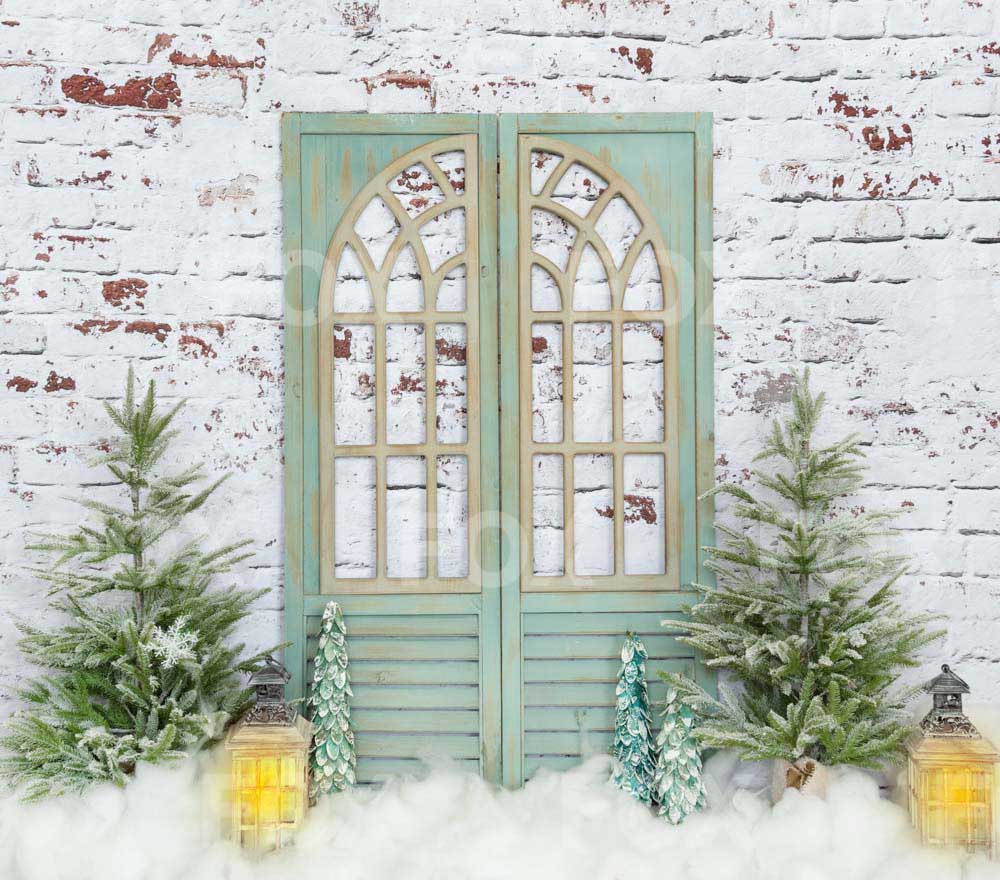 Fox Winter Christmas Snow Vinyl Backdrop