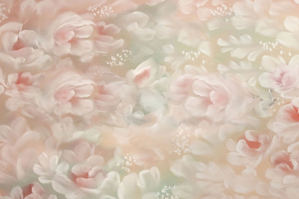Fox Vintage Pink Floral Portrait Vinyl/Fabric Backdrop Designed by JT photography