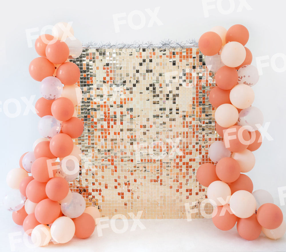 Fox Birthday Golden Balloon Party Cakesmash Vinyl Backdrop
