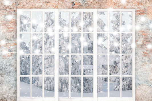 Fox Christmas winter snow Vinyl Window Wedding Photography Backdrop