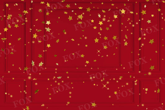 Fox Vintage Red Glitter Wall Backdrop Vinyl Christmas Designed by JT photography