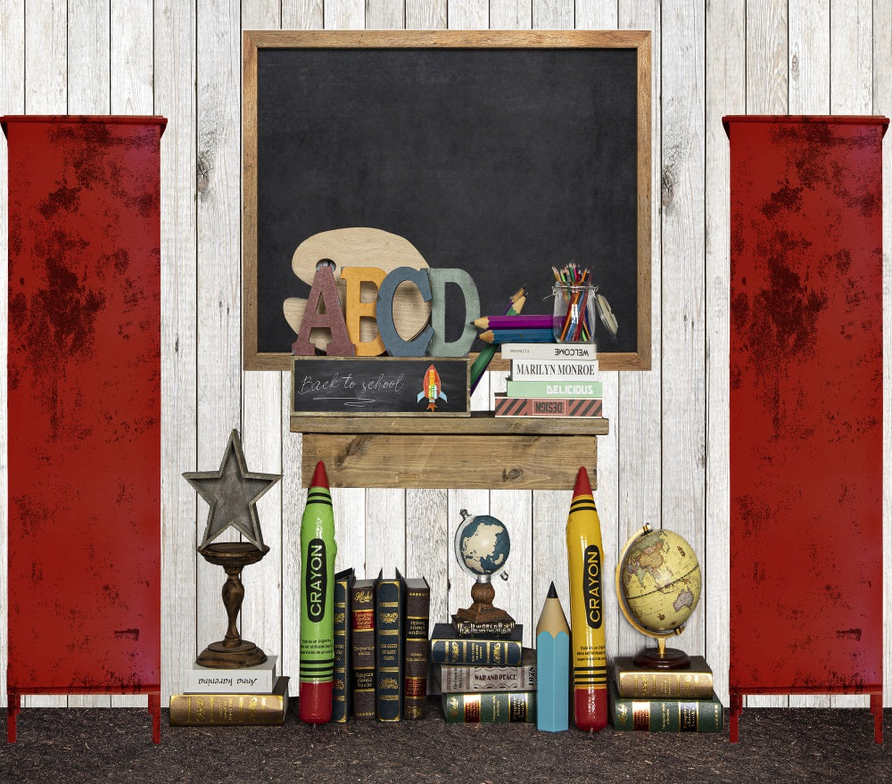 Fox Back to School Course Vinyl Backdrop