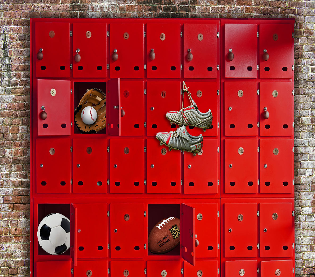 Fox Sport Football Baseball Locker Room Vinyl Backdrop