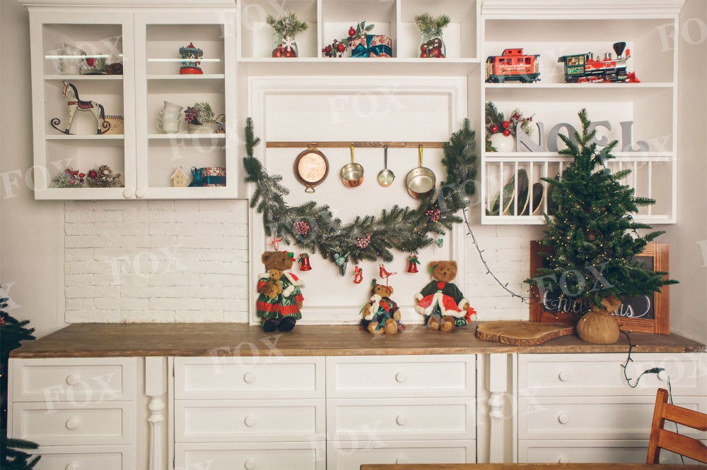 Fox Christmas Home Kitchen Closet Vinyl Backdrop