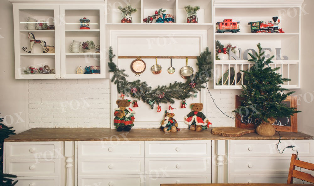 Fox Christmas Home Kitchen Closet Vinyl Backdrop